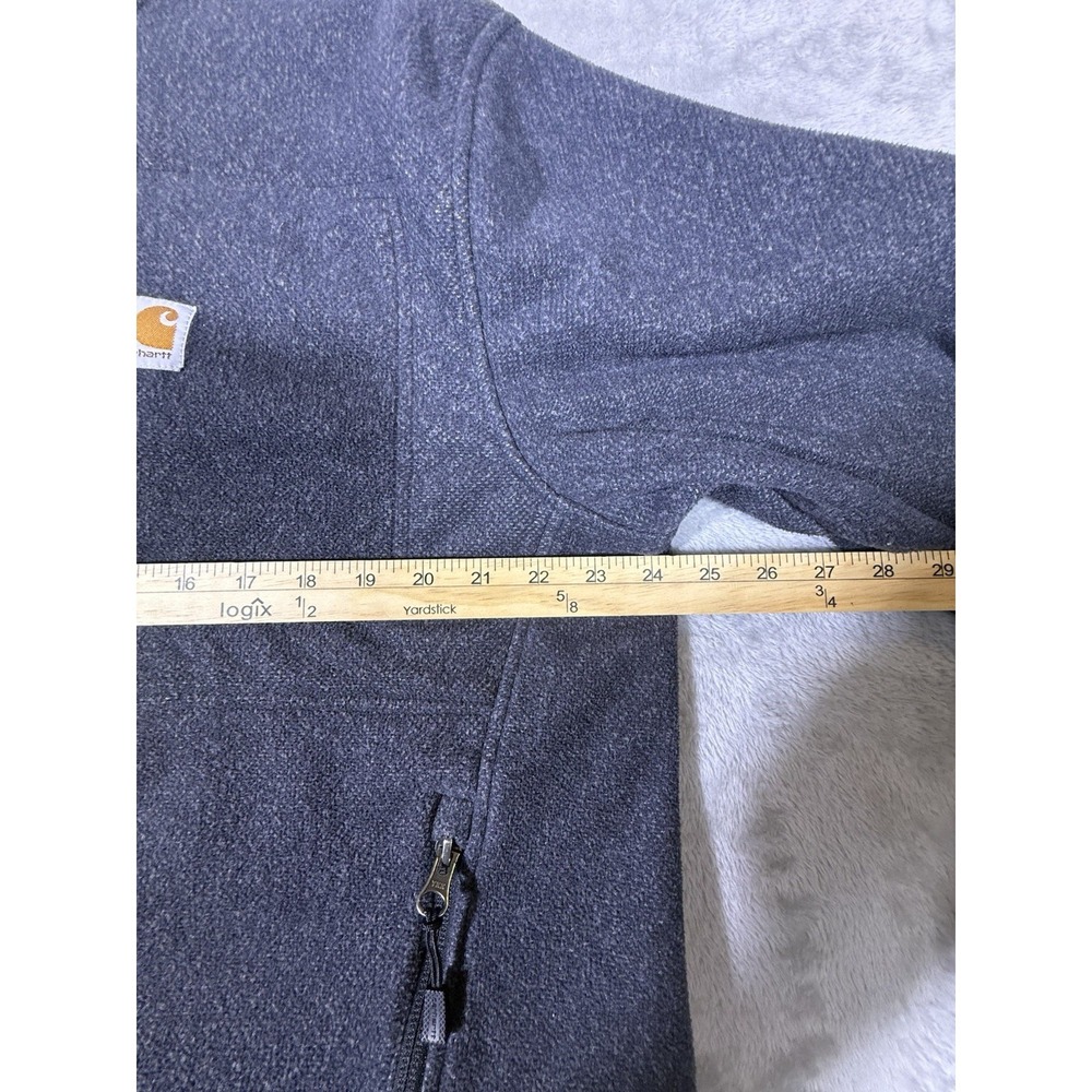 Carhartt Mens Full Zip Sweatshirt Jacket Size L work Polyester Knit - Picture 4 of 11